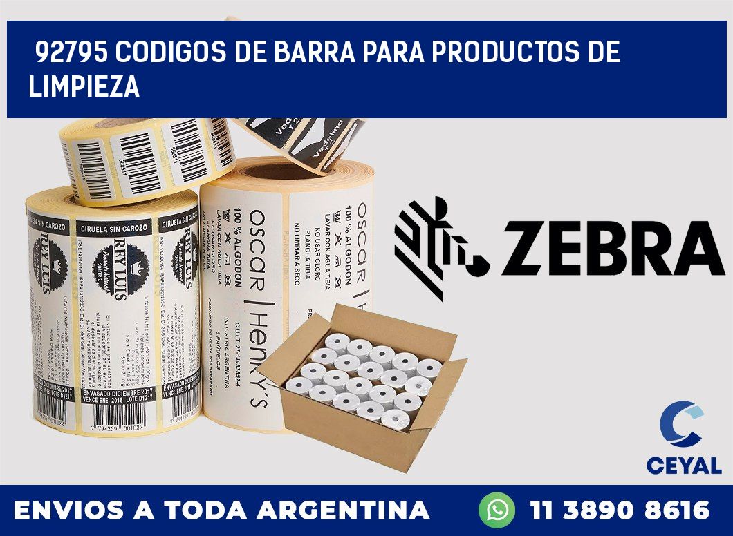 92795 CODIGOS DE BARRA PARA PRODUCTOS DE LIMPIEZA