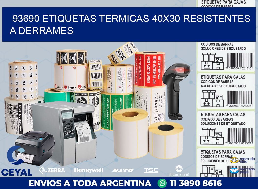 93690 ETIQUETAS TERMICAS 40X30 RESISTENTES A DERRAMES
