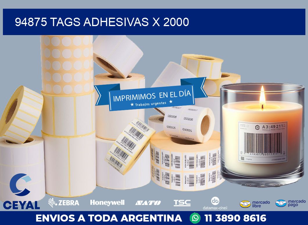 94875 TAGS ADHESIVAS X 2000