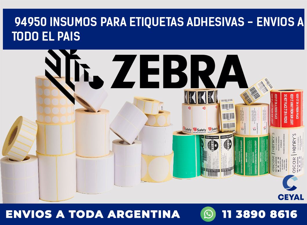94950 INSUMOS PARA ETIQUETAS ADHESIVAS - ENVIOS A TODO EL PAIS
