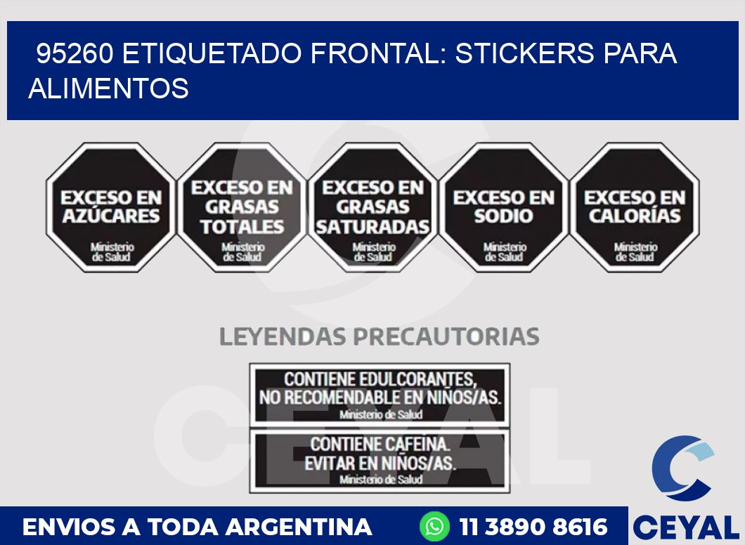 95260 ETIQUETADO FRONTAL: STICKERS PARA ALIMENTOS