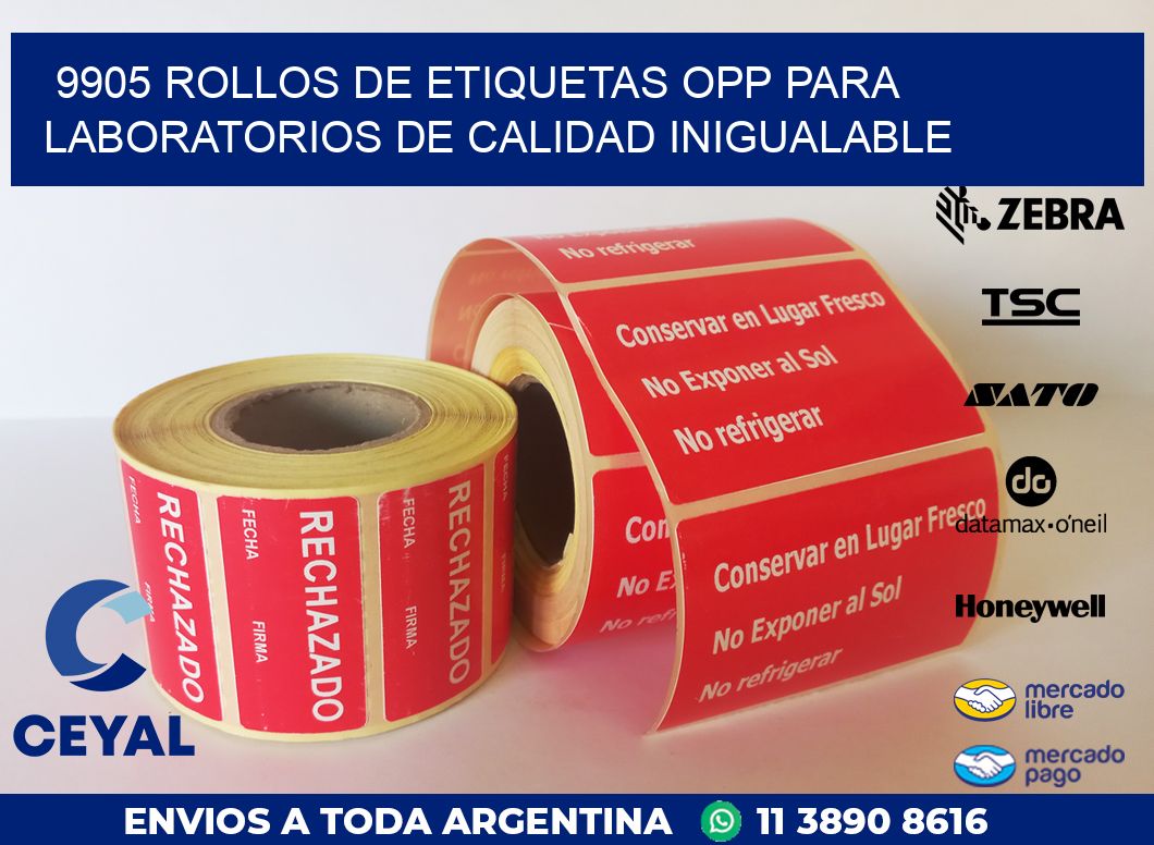 9905 ROLLOS DE ETIQUETAS OPP PARA LABORATORIOS DE CALIDAD INIGUALABLE