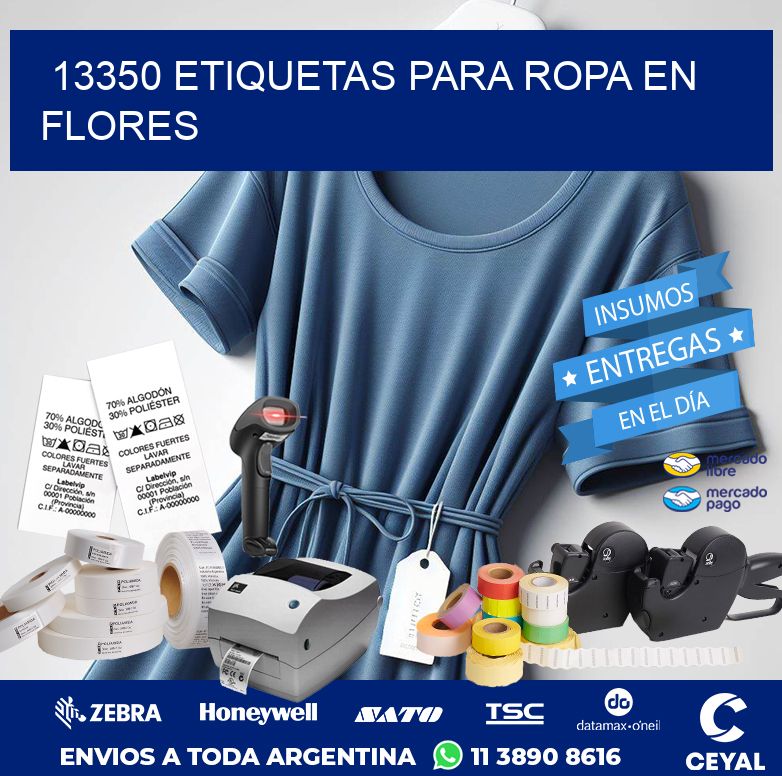 13350 ETIQUETAS PARA ROPA EN FLORES