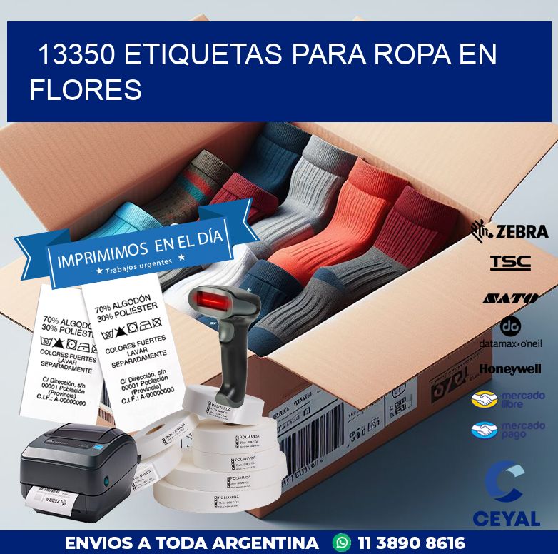 13350 ETIQUETAS PARA ROPA EN FLORES
