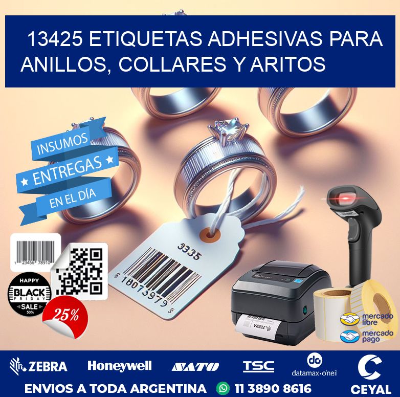 13425 ETIQUETAS ADHESIVAS PARA ANILLOS, COLLARES Y ARITOS