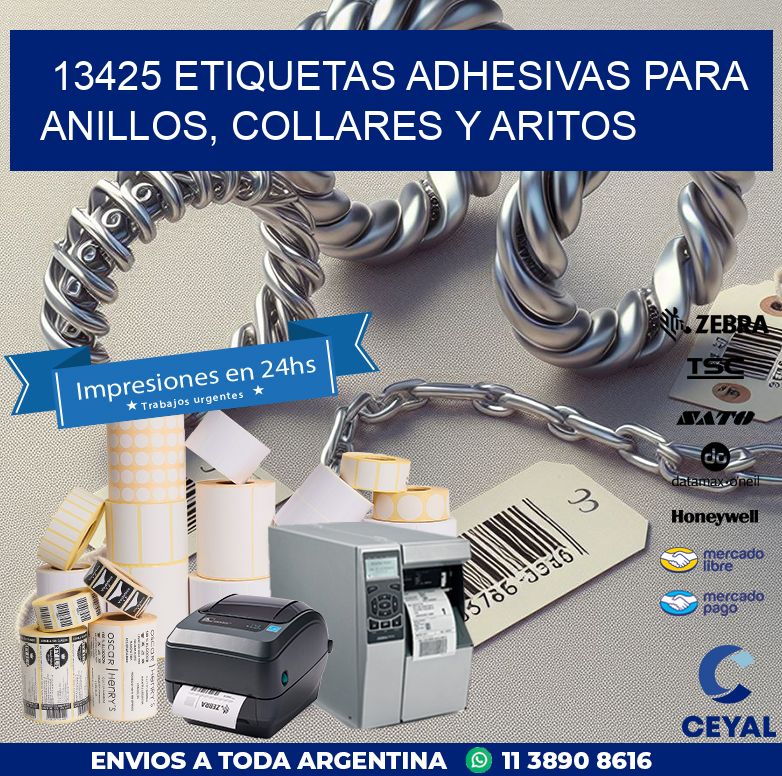13425 ETIQUETAS ADHESIVAS PARA ANILLOS, COLLARES Y ARITOS