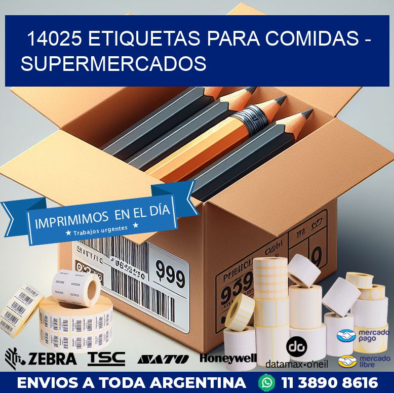 14025 ETIQUETAS PARA COMIDAS - SUPERMERCADOS