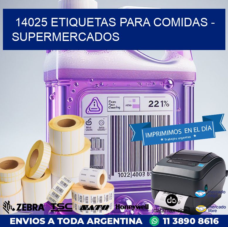 14025 ETIQUETAS PARA COMIDAS - SUPERMERCADOS