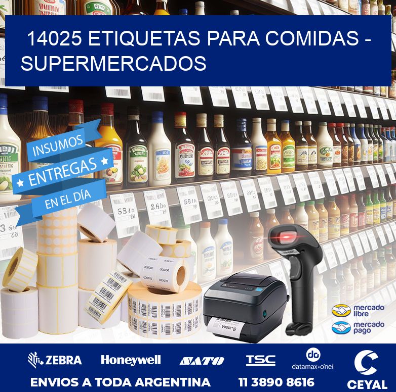 14025 ETIQUETAS PARA COMIDAS – SUPERMERCADOS