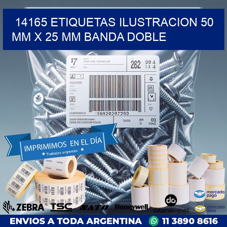 14165 ETIQUETAS ILUSTRACION 50 MM X 25 MM BANDA DOBLE