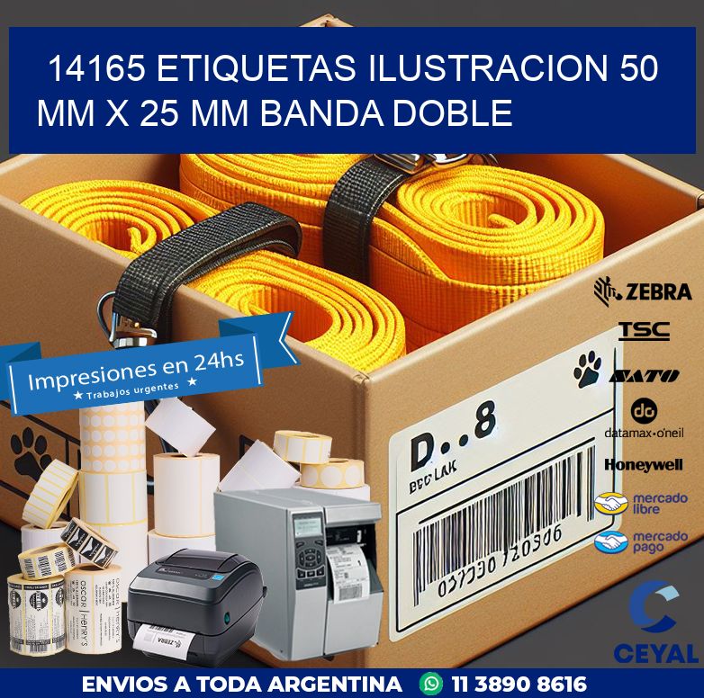 14165 ETIQUETAS ILUSTRACION 50 MM X 25 MM BANDA DOBLE