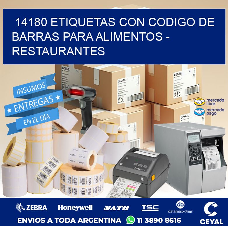 14180 ETIQUETAS CON CODIGO DE BARRAS PARA ALIMENTOS - RESTAURANTES