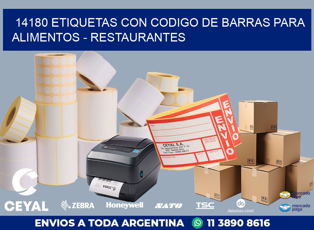 14180 ETIQUETAS CON CODIGO DE BARRAS PARA ALIMENTOS – RESTAURANTES