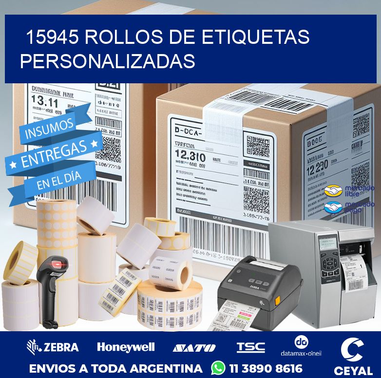 15945 ROLLOS DE ETIQUETAS PERSONALIZADAS