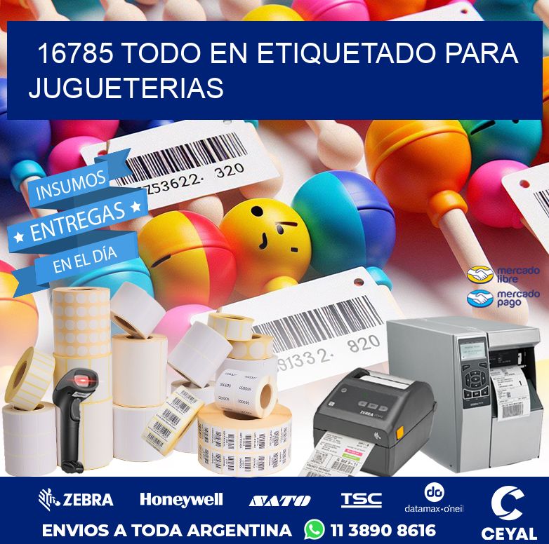 16785 TODO EN ETIQUETADO PARA JUGUETERIAS