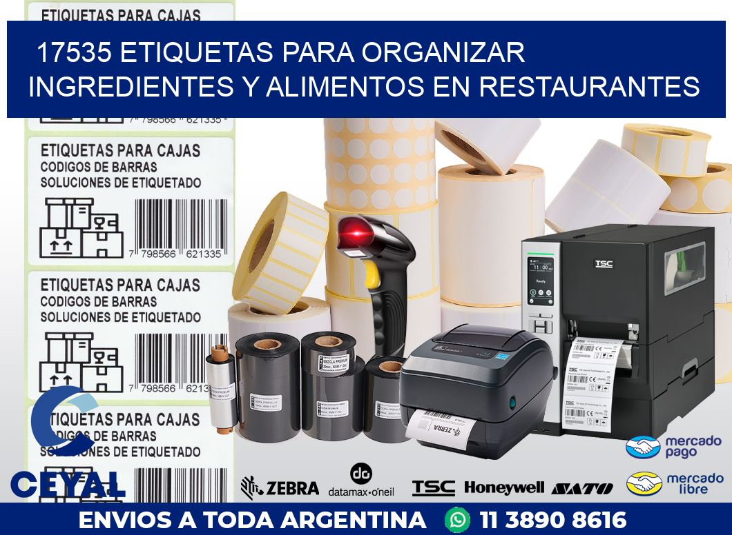 17535 ETIQUETAS PARA ORGANIZAR INGREDIENTES Y ALIMENTOS EN RESTAURANTES