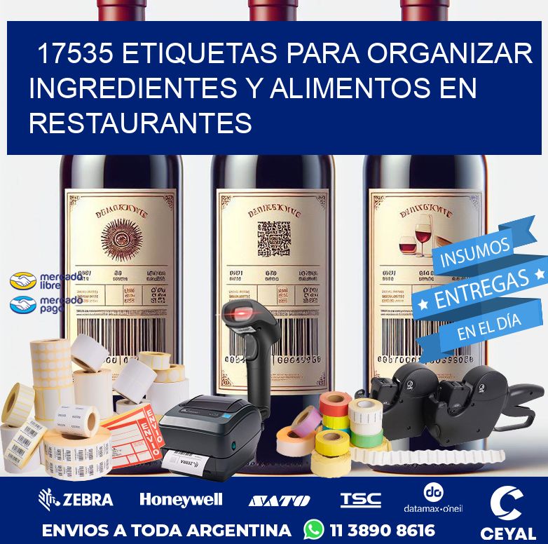 17535 ETIQUETAS PARA ORGANIZAR INGREDIENTES Y ALIMENTOS EN RESTAURANTES
