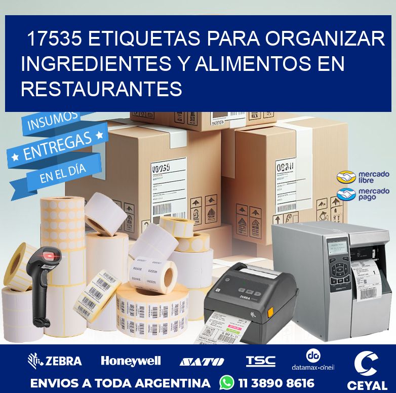 17535 ETIQUETAS PARA ORGANIZAR INGREDIENTES Y ALIMENTOS EN RESTAURANTES
