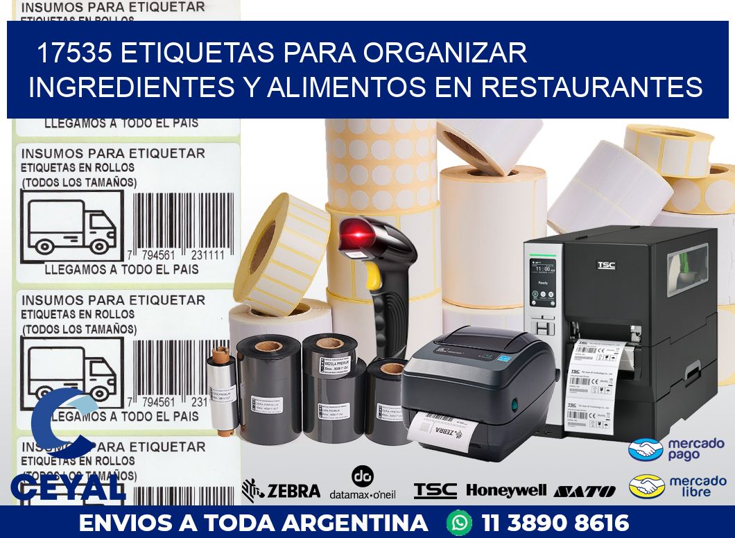 17535 ETIQUETAS PARA ORGANIZAR INGREDIENTES Y ALIMENTOS EN RESTAURANTES