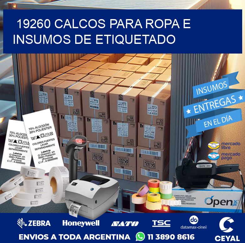 19260 CALCOS PARA ROPA E INSUMOS DE ETIQUETADO