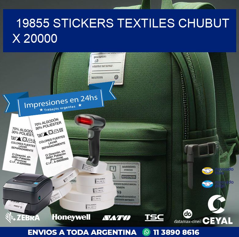 19855 STICKERS TEXTILES CHUBUT X 20000