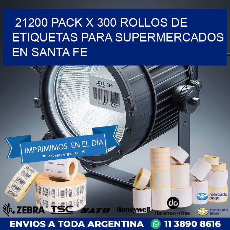 21200 PACK X 300 ROLLOS DE ETIQUETAS PARA SUPERMERCADOS EN SANTA FE