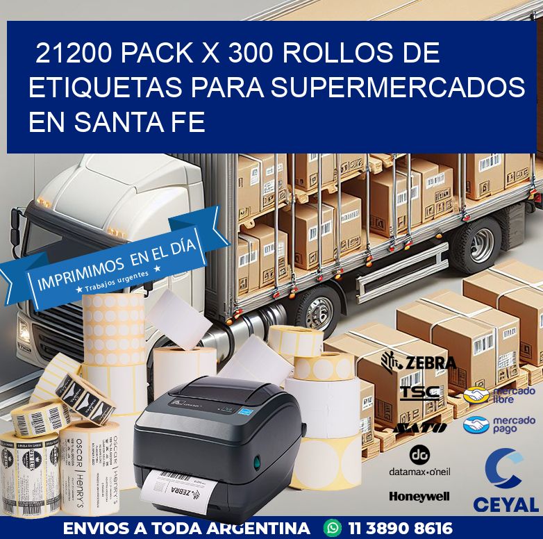 21200 PACK X 300 ROLLOS DE ETIQUETAS PARA SUPERMERCADOS EN SANTA FE