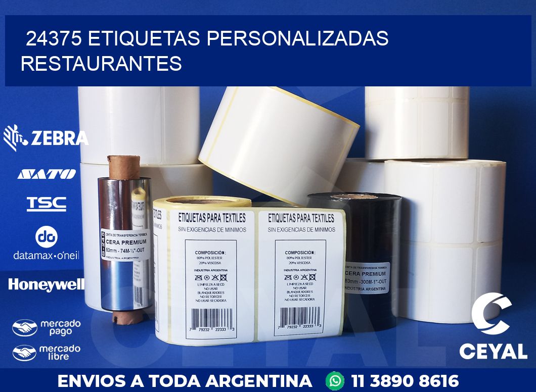 24375 ETIQUETAS PERSONALIZADAS RESTAURANTES