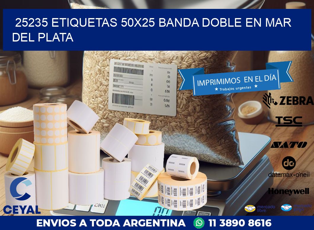 25235 ETIQUETAS 50X25 BANDA DOBLE EN MAR DEL PLATA