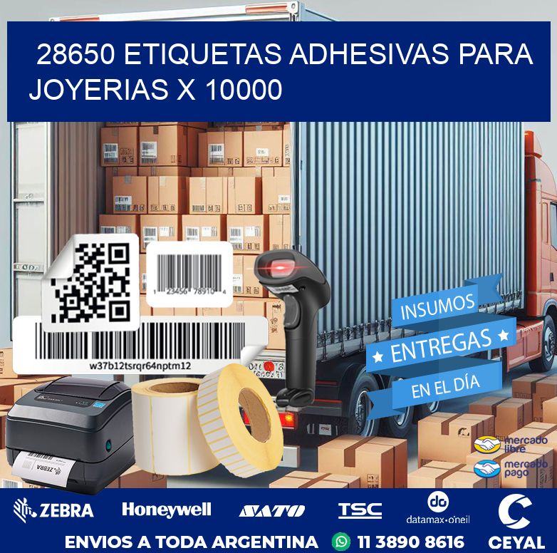 28650 ETIQUETAS ADHESIVAS PARA JOYERIAS X 10000