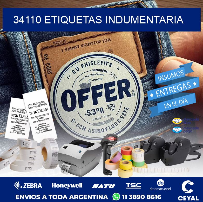 34110 ETIQUETAS INDUMENTARIA