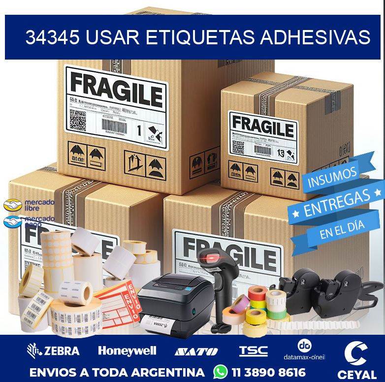 34345 USAR ETIQUETAS ADHESIVAS
