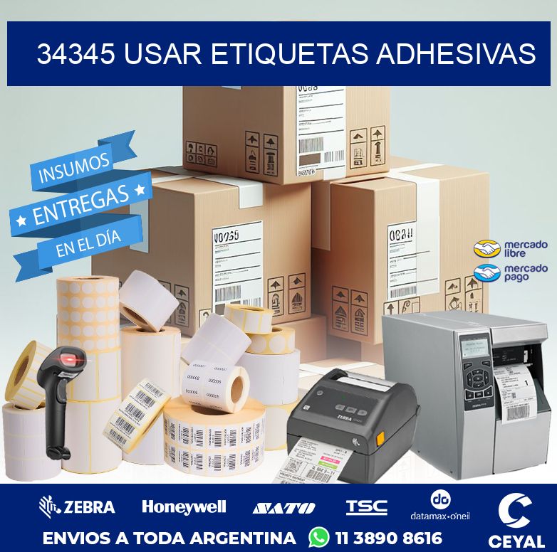 34345 USAR ETIQUETAS ADHESIVAS