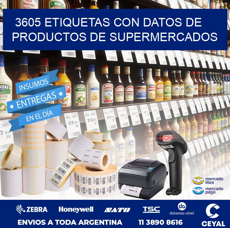 3605 ETIQUETAS CON DATOS DE PRODUCTOS DE SUPERMERCADOS