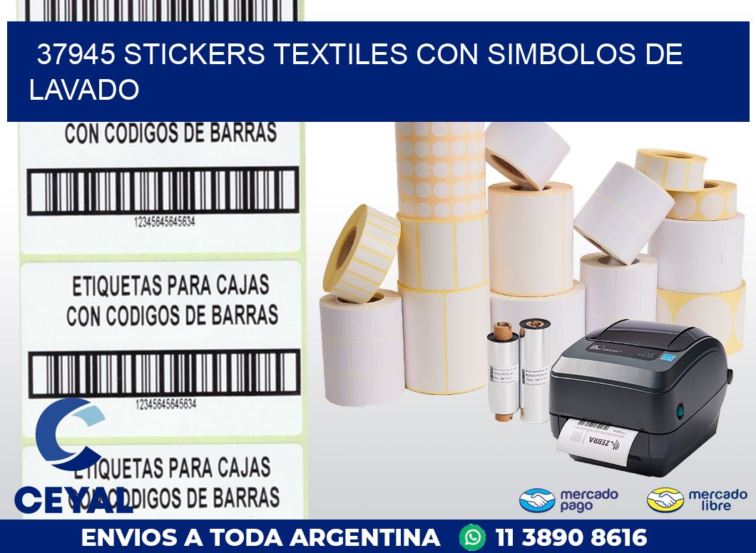 37945 STICKERS TEXTILES CON SIMBOLOS DE LAVADO