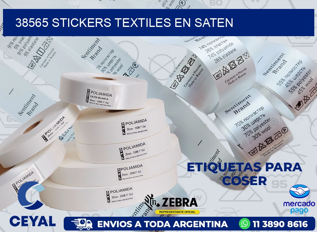 38565 STICKERS TEXTILES EN SATEN