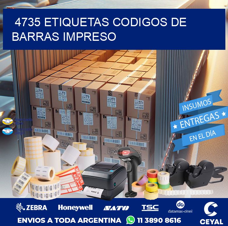 4735 ETIQUETAS CODIGOS DE BARRAS IMPRESO
