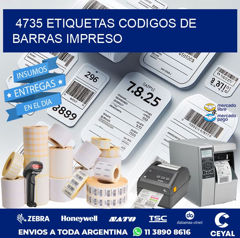 4735 ETIQUETAS CODIGOS DE BARRAS IMPRESO