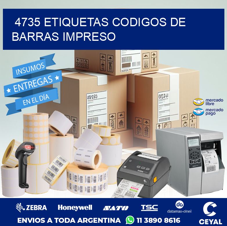 4735 ETIQUETAS CODIGOS DE BARRAS IMPRESO