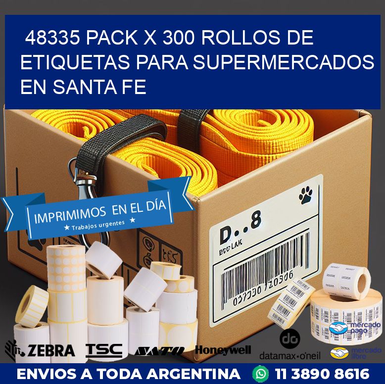 48335 PACK X 300 ROLLOS DE ETIQUETAS PARA SUPERMERCADOS EN SANTA FE