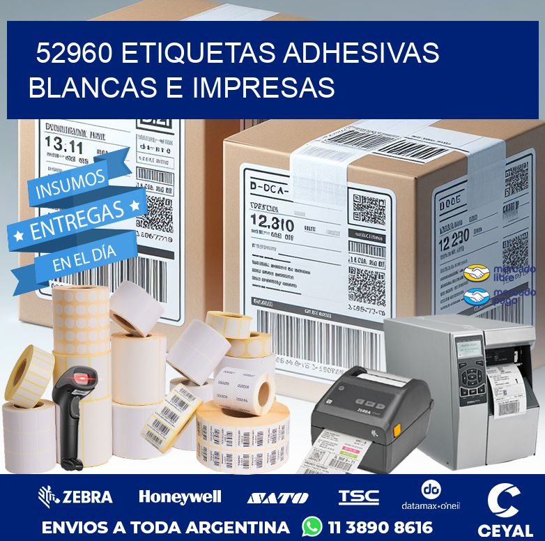 52960 ETIQUETAS ADHESIVAS BLANCAS E IMPRESAS
