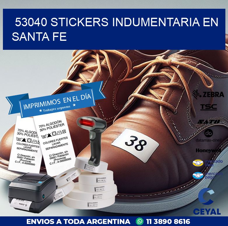 53040 STICKERS INDUMENTARIA EN SANTA FE