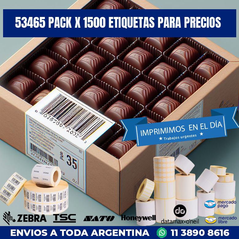 53465 PACK X 1500 ETIQUETAS PARA PRECIOS