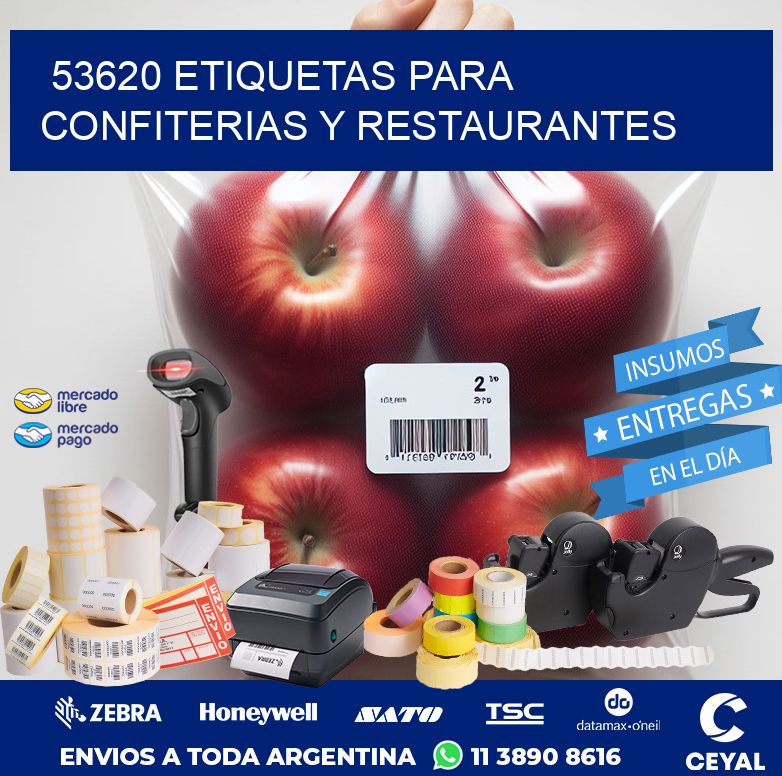 53620 ETIQUETAS PARA CONFITERIAS Y RESTAURANTES