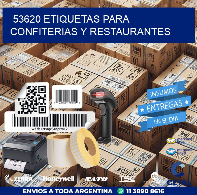 53620 ETIQUETAS PARA CONFITERIAS Y RESTAURANTES