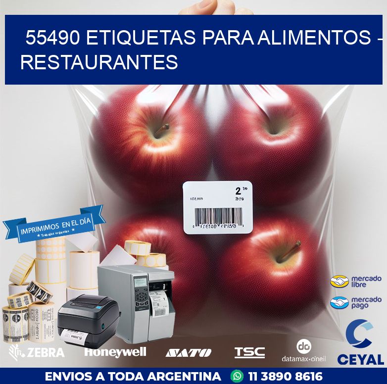 55490 ETIQUETAS PARA ALIMENTOS - RESTAURANTES