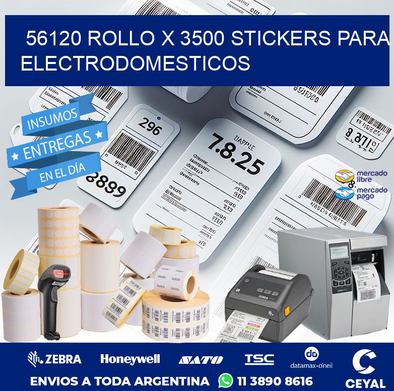 56120 ROLLO X 3500 STICKERS PARA ELECTRODOMESTICOS
