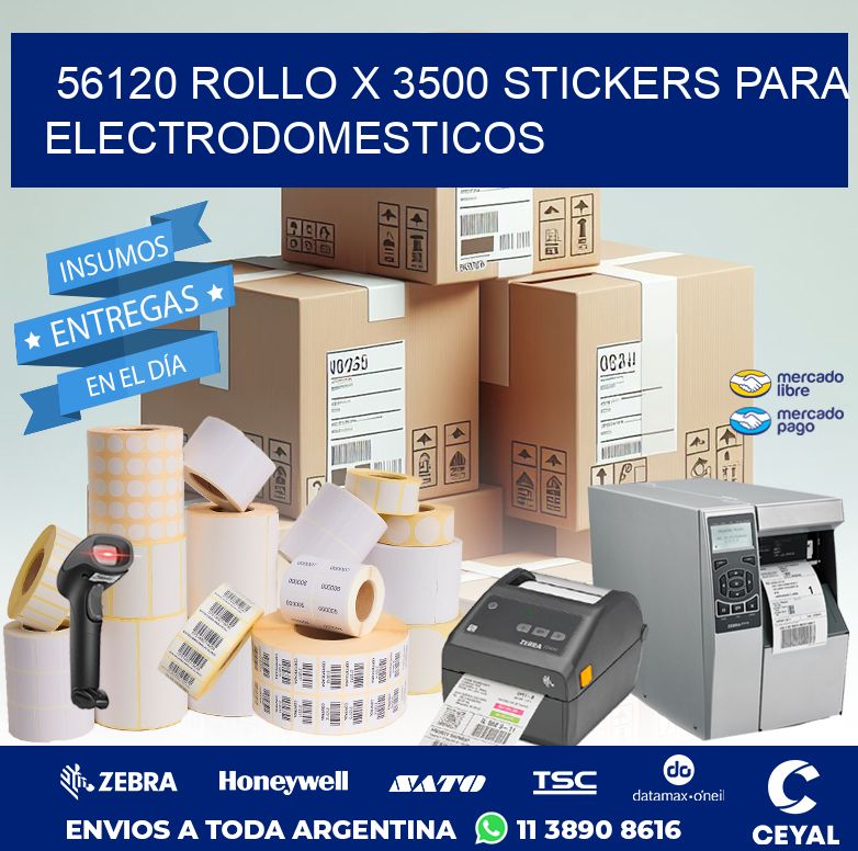 56120 ROLLO X 3500 STICKERS PARA ELECTRODOMESTICOS