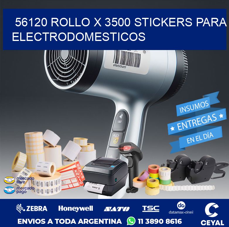 56120 ROLLO X 3500 STICKERS PARA ELECTRODOMESTICOS