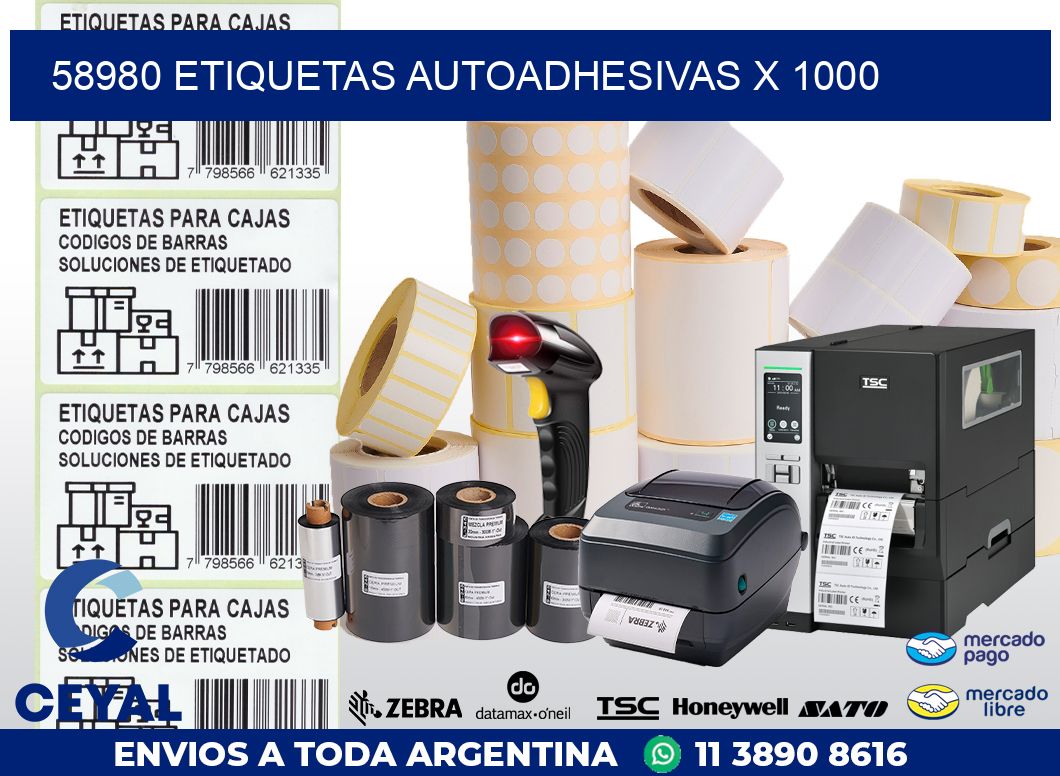 58980 ETIQUETAS AUTOADHESIVAS X 1000